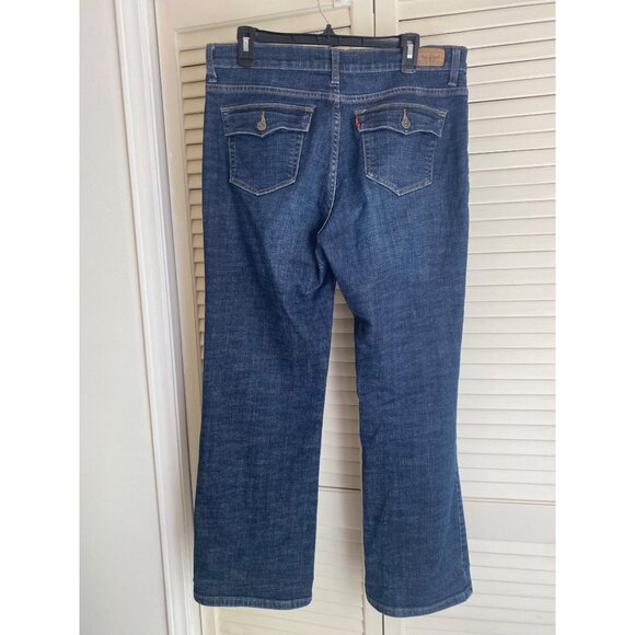 Levis Perfectly Slimming Boot Cut 512 Jeans Size 16 Medium Blue Denim - Picture 2 of 9